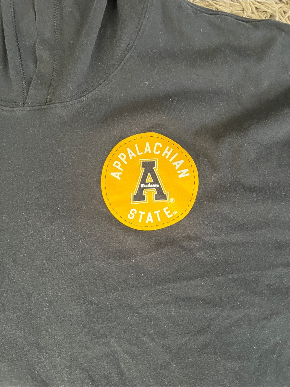 Nike-Dri-Fit: Black Hoodie with Yellow Appalachian State Patch - Picture 2 of 7